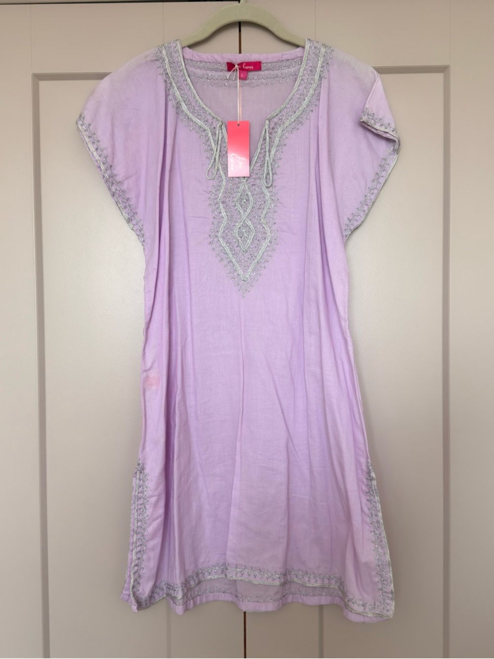 Lavender Embroidered Mini Dress - Lisa Curran